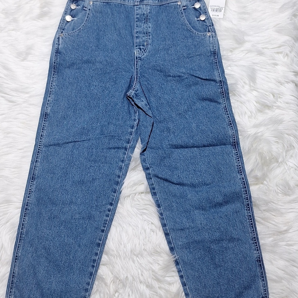 NWT Arizona Jean Co, Med Blue Jeans Overalls ( JUNIOR) - Picture 2 of 10